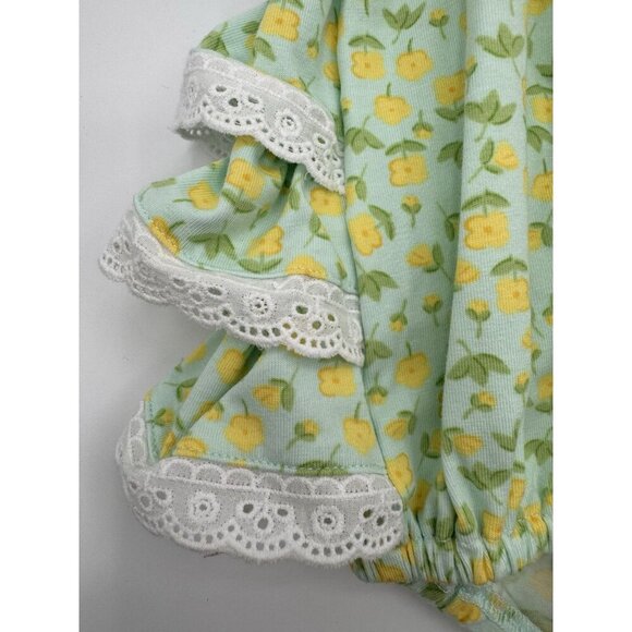 Serendipity Bubble Romper by Shrimp and Grits 12m Floral Yellow Ruffles - Picture 4 of 9